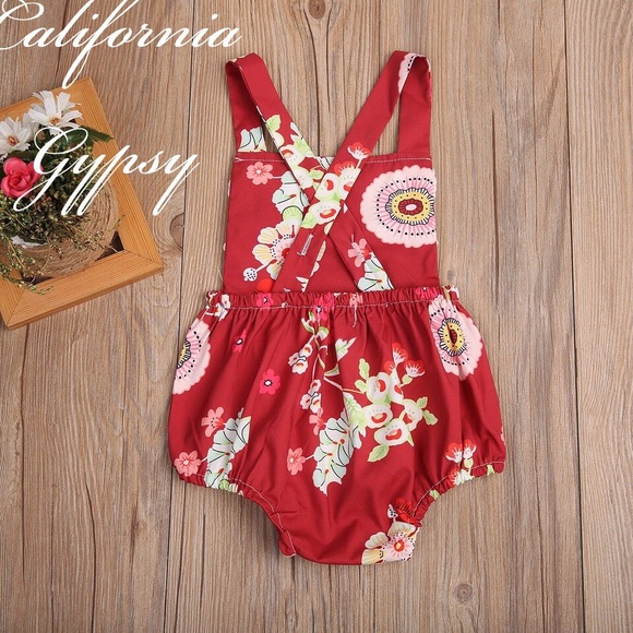 HP🏆Baby Fringe Floral Bohemian Romper🌺 - Picture 3 of 4